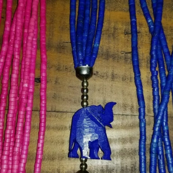 2 VINTAGE LONG FLAPPER FAUX PUKA SHELLS NECKLACES - Picture 2 of 4